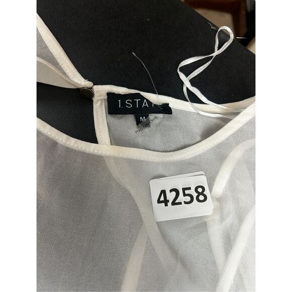 1 State Ladies Transparent Pearl white Bodysuit blouse size M NWT - Picture 15 of 15
